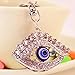 Bolbove Shiny Evil Eye Keychain Sparkling Keyring Crystal Rhinestones Purse Pendant Handbag Charm (Clear)