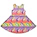 Jxstar Rainbow Dress For Girls Hawaiian Dress Short Sleeve Dress Unicorn 130