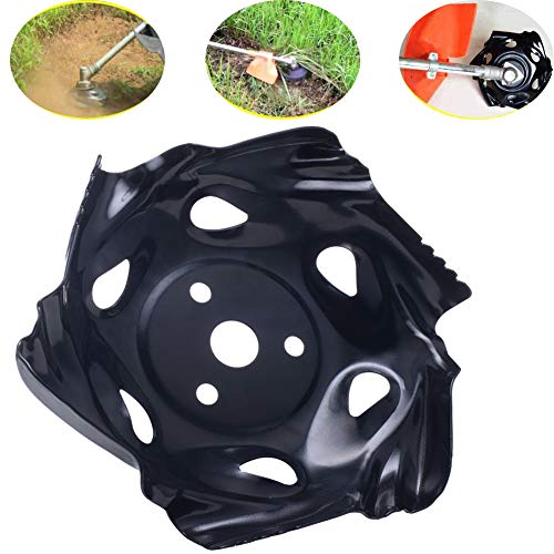 YOLIYANA Universal Weed Trimmer Head 9.5" with Rounded Edge Wheels Weed Eater Head Metal Brush Cutter Blade for Power Lawn Mower Sharpener Replacement (Black)
