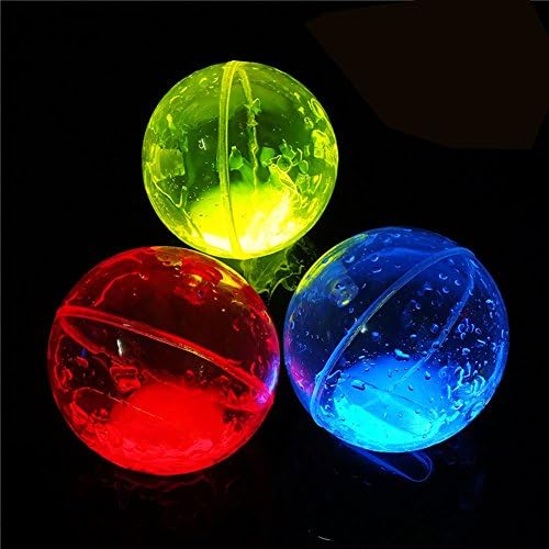 Glow Bounce Kids Light up Toy Balls Glowing in the Dark High Bouncing Balls 2.5 Inch Radom Color Parties Supplies