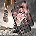 RabeMall Galaxy S8 Plus Case Unique Pretty Flowers for Girls/Women Anti-Fingerprint Three Layer High Impact Resistant Hybrid Shockproof Protective Cover,Floral Black