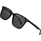 FreeFineTech Polarized Sunglasses UV400 Protection Acetate Frame Metal Vintage Retro Square Sunglasses for Men and Women