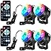 LUNSY Sound Activated Party Lights with Remote Control Dj Lighting RGB Disco Ball Light, Strobe Lamp 7 Modes Stage Par Light for Home Room Dance Parties Bar Xmas Wedding Show Club - 4 Pack