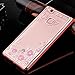 Huawei P9 Lite Secret Garden Case, Houshine Glitter Electroplate Bumper Bling Butterfly Garden Soft TPU Silicone Flip Back Cover Case for Huawei P9 Lite, Gold - Pink
