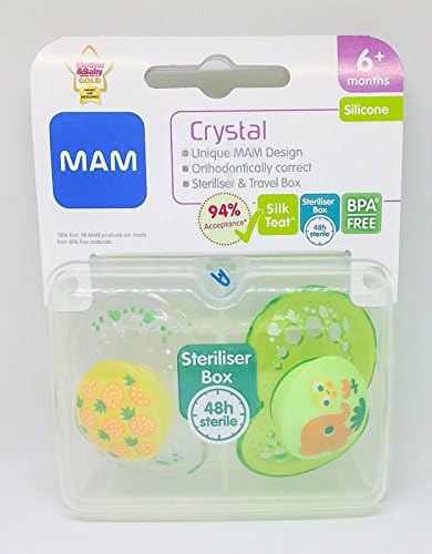Mam Crystal Soother Twin Pack 6m+ (Flowers / Elephant)