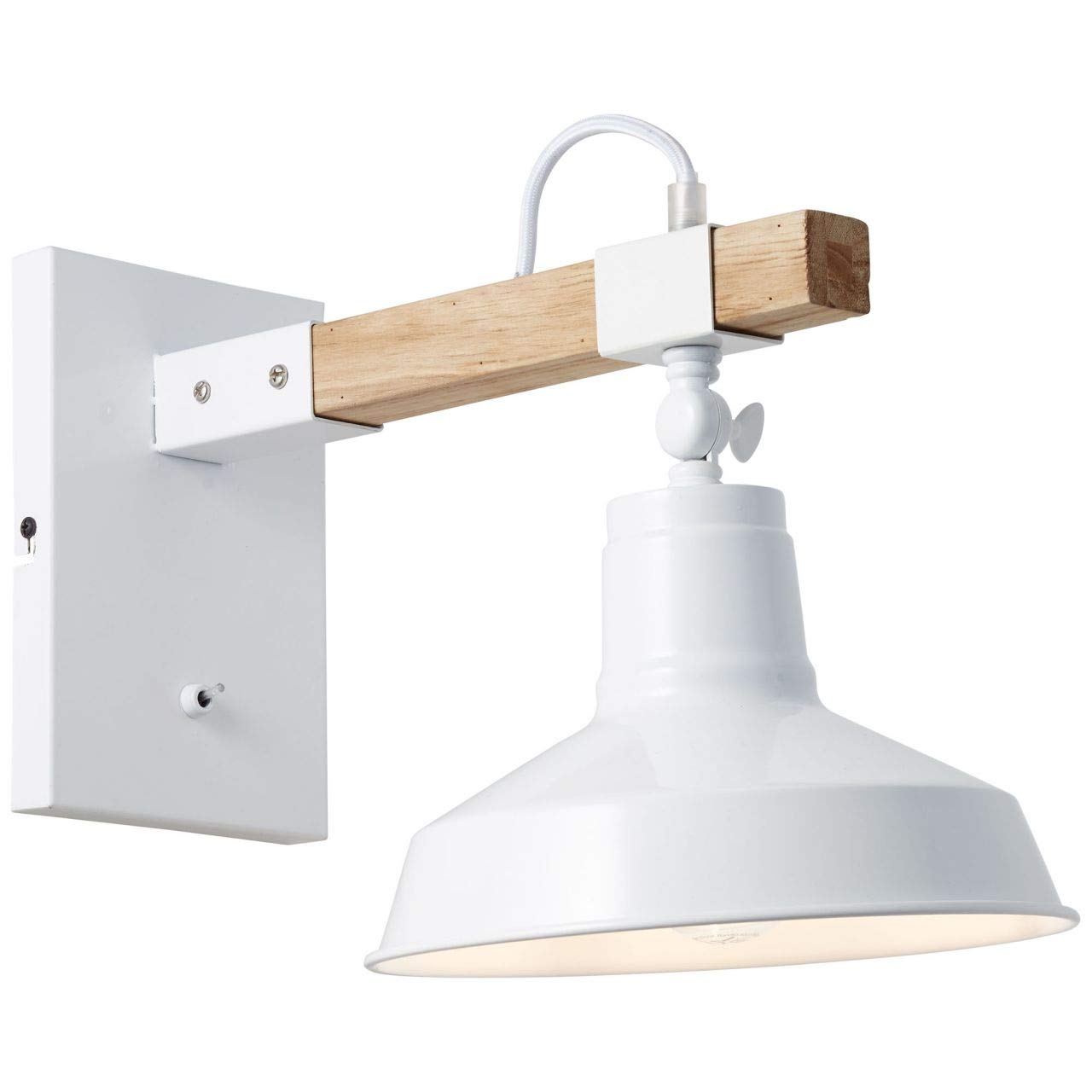 Brilliant Hank Wall Light 36 cm Metal/Wood White High Gloss
