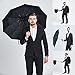 VATI Umbrella, Travel Umbrella Windproof with 210T Teflon Coating, Compact Folding Umbrellas with Ergonomic Handle, Auto Open/Close (Black) (Black)