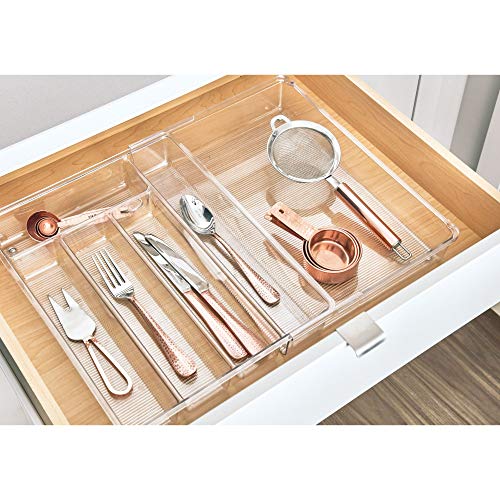 InterDesign Linus Plastic Expandable Kitchen Drawer Organizer, Storage Unit for Silverware, Spatulas, Utensils, Gadgets, 11.25