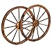 Best Choice Products 30-inch Set of 2 Decorative Wall Accent Old Western Wooden Garden Wagon Wheel w/Steel Rims, Stained Finish, Brown