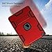 TIANLI Case for iPad Air 1th Generation, Three Layer Plastic and Silicone Protection Heavy Duty Shockproof Protective Cover for iPad Air 9.7 inch - Red Black