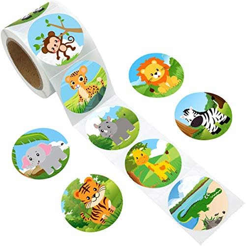 Zoo Animal Sticker Jungle Friends Perforated 200Pcs Per Roll for Kids