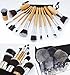 Makeup Brush Set Suntop12 Pcs Professional Bamboo Handle Premium Synthetic Cosmetics Face Eye Shadow Eyeliner Foundation Blush Lip Powder Liquid Cream Brush Handmade Makeup Brushes Kit（Black Case Bag）