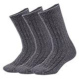 Eternities Men's 3 Pack Thermal Thick Knitting Winter Fall Wool Crew Socks