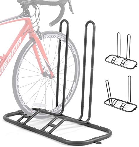 Ikkle Bike Parking Stand, Bike Rack Bicycle Floor Parking Stand for 2 Bikes, Adjustable Dual Purposes Bike Storage Holder for Garage, 2 Extra Floor Anchor Brackets Available, Indoor and Outdoor Use Ikkle Bike Parking Stand, Bike Rack Bicycle Floor Parking Stand for 2 Bikes, Adjustable Dual Purposes Bike Storage Holder for Garage, 2 Extra Floor Anchor Brackets Available, Indoor and Outdoor Use