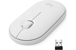 Logitech Pebble Wireless Mouse with Bluetooth or 2.4 GHz Receiver, Silent, Slim Computer Mouse with Quiet Clicks, for Laptop/Notebook/iPad/PC/Mac/Chromebook - Off White