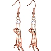 U7 Cute Cat Ear Pendant Platinum/18K Gold Plated Drop Earrings With Rhinestone