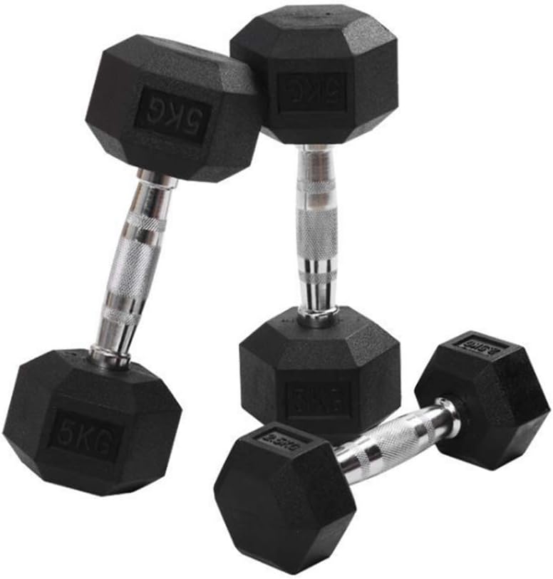 Chlggzw Rubber Dumbbell Hex, Fixed Dumbbell Fitness Equipment for Home Fitness