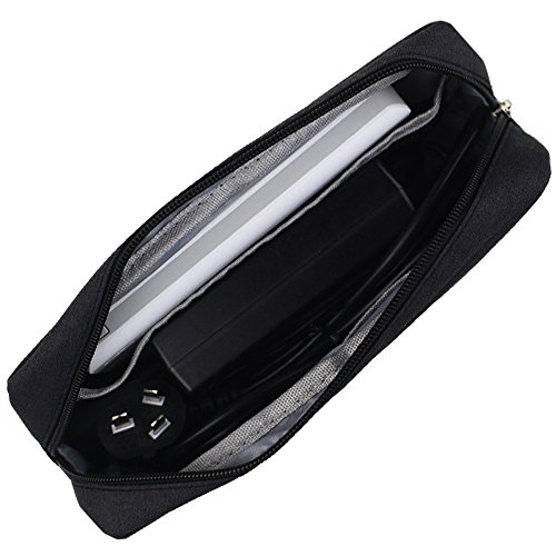 Electronic Accessories Bag,Digital Gadget Organizer Case,Nylon Travel Gear Storage Carrying Sleeve Pouch for Laptop Chargers Adapter,Bluetooth Transmitter Adaptor HDMI VGA Line Cable OTG Cord,Large - Thumbnail 2