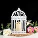 2Pcs Decorative White Wedding Metal Bird Cages, Square Bird Cages Metal Wall Hanging Bird Cage, White Metal Birdcage with Hinged Top for Small Birds Wedding Party Baby Shower Chrismas Home Decorationthumb 3
