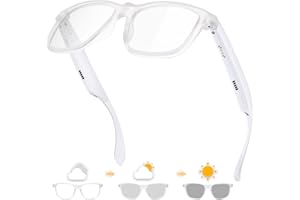 ALOUS Smart Glasses for Men and Women,Bluetooth Glasses with Open Ear Sound Mic & Speakers, Intelligent Touch,Magnetic Charging,Indoor/Outdoor UV Protection and Voice Assistant (color-01)