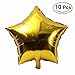 NUOLUX 10pcs 18 inch Foil Balloon Party Five-Point Star Mylar Balloons for Valentin's Day Wedding Birthday Party Decoration (Gold)