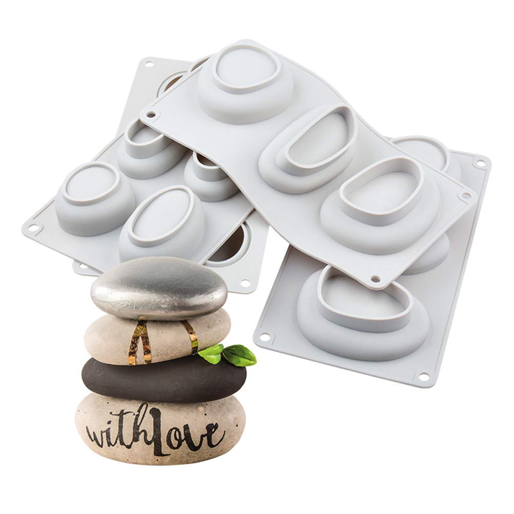 WBTY 3D Reusable Pebble Silicone Baking Mould, Cobblestone Cake Mould