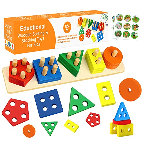 Montessori Toys for 2 Year Old, Kids Sorting and Stacking Toy for 13