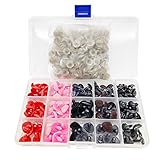 BITEYI Plastic Colorful Safety Plush Noses with Washers 130 Pcs 12~16mm DIY Craft Eyes for Making Doll,Puppet,Plush Animal Toys