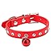 Doggy Collar,Haoricu Dog Pet Puppy Cat Bling Crystal With Small Bell Necklace (XS, Red)