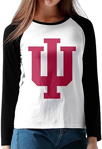 Vinda Women's Long Sleeve Raglan Shirt Indiana University Bloomington Black Size M