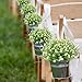 HOGADO Artificial Plants, 4pcs Faux Baby's Breath Fake Gypsophila Shrubs Simulation Greenery Bushes Wedding Centerpieces Table Floral Arrangement Bouquet Filler White