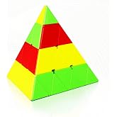 Bukefuno QY Toys Pyramid 4x4 Cube stickerless Magic MoFangGe 4x4x4 Pyraminx Puzzle Cube Speed Cubes