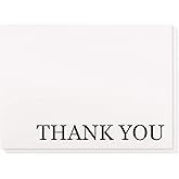 Sustainable Greetings 120 Pack Thank You Cards with Envelopes Bulk for Weddings, Bridal Showers, Graduations, Bridal, Blank Inside - Minimalist Black and White Design Thank You Card