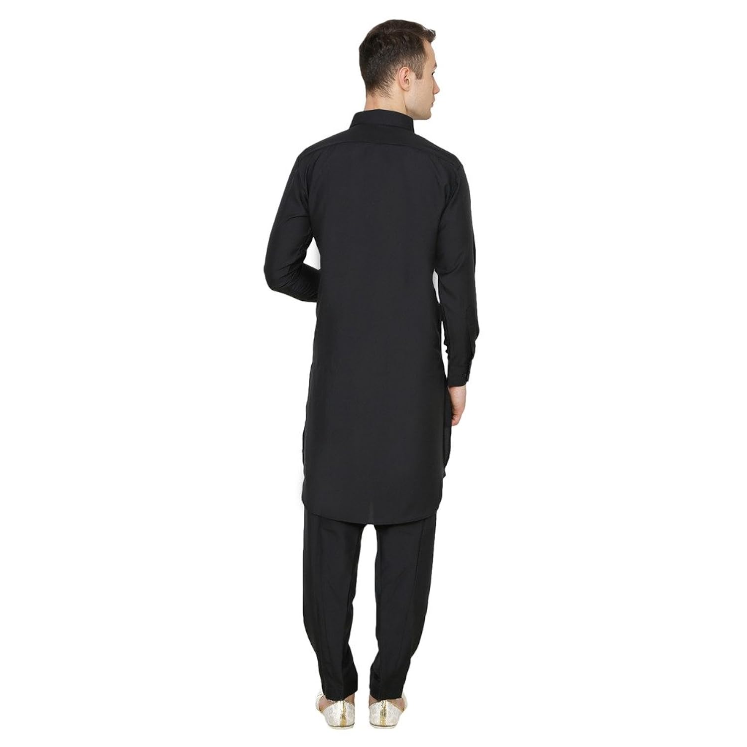 royal mens neck thread embroidered pathani suit