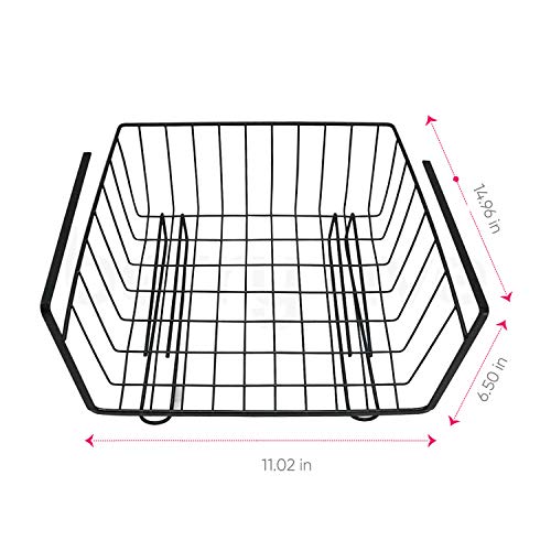 Berry Ave Multipurpose Metal Wire Storage Basket (Black) Counter Fruit Stand, Mail Organizer, Kitchen Produce Holder | Strong, Heavy-Duty Rack | Well-Balanced Frame - Thumbnail 3