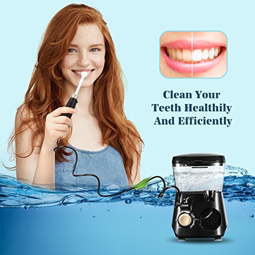 Habor Upgraded 600ml Water Flosser, 8 Jet Tips FDA Oral Irrigator, 70db Quiet 10 Pressure Electric Dental Flosser(Black) - Thumbnail 7