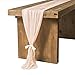 Ling's moment 10Ft Light Peach Sheer Table Runner for Rustic Boho Wedding Party Bridal Shower Decorations