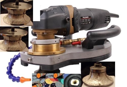 ECOEDGE toolsmart series Hardin Mach5 Granite Stone Concrete Bullnose B20 (3/4" Radius/Half) V30 V40 (1-1/4" 1 1/2" Full) Bullnose Router Bit Profiler Diamond Polishing Pad 25 Pieces