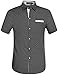 SSLR Mens Dress Shirts Polka Dot Short Sleeve Button Up Shirts for Men (X-Large, Black)