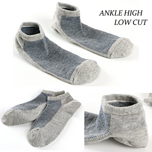 M&Z Mens Low Cut Ankle Non-slid Socks Durable Reinforced Cotton Mesh Top Fresh Ventilation Socks 8 PACK Size M:8~11 - Thumbnail 2