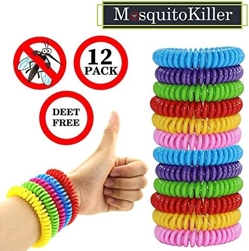 12 Pack Mosquito Bracelet, Eco-Friendly, Waterproof, up to 360Hrs Protection Outdoor and Indoor, for Adults and Kids