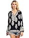 Floerns Women's Boho Mexican Print Loose Casual Long Sleeve Tunic Top Blouse