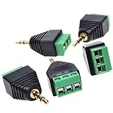 Diageng 5pcs 3.5mm (1/8inches) Stereo Audio Male to AV 3-Screw Terminal Female Connector