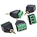 Diageng 5pcs 3.5mm (1/8inches) Stereo Audio Male to AV 3-Screw Terminal Female Connector
