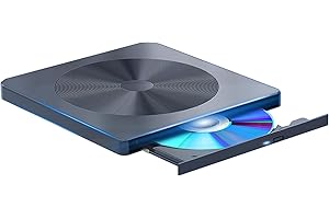 External Blu-ray Drive, 3D Bluray Burner, Supports USB 3.0 and Type-C, Compatible with Windows/macOS, Suitable for MacBook an
