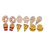 Lux Accessories Gold Tone Desserts and Junk Food