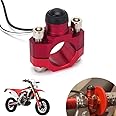 JFG RACING CNC Dirt Bike Engine Stop Start Kill Switch Button CNC with Mounting Backplate Universal for CRF XR CR Hawk 125 230 250 300 450 650 - Red