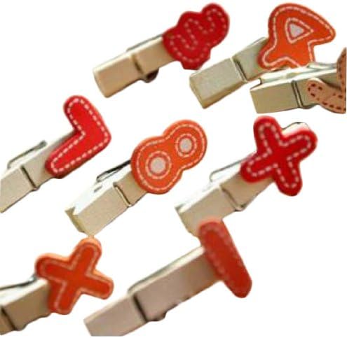 HotEnergy Fashion cute candy colored small wooden hand-painted cartoon wood clip set (Number Arithmetic)