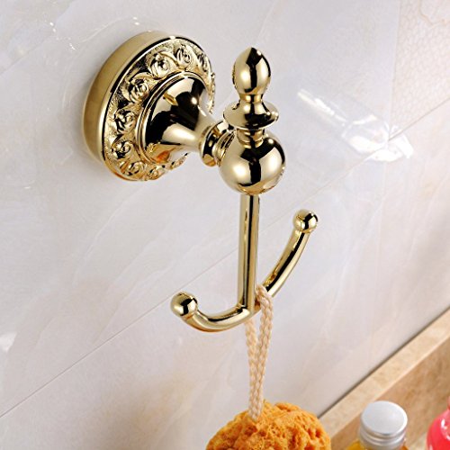 Leyden Bathroom Bath Shower Ti-pvd Finish Solid Brass Material Robe Hooks Towel Hooks Lavatory Accessories