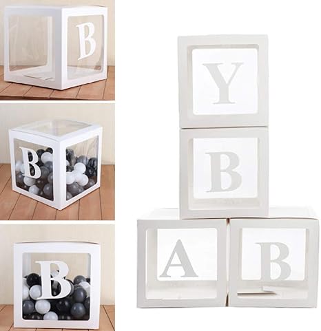 Amazon 赤ちゃん段ボールキューブボックス 赤ちゃん誕生日パーティー透明ボックス プラスチックボールおもちゃ箱ケースdiyパーティー装飾用品4ピース レンチセット